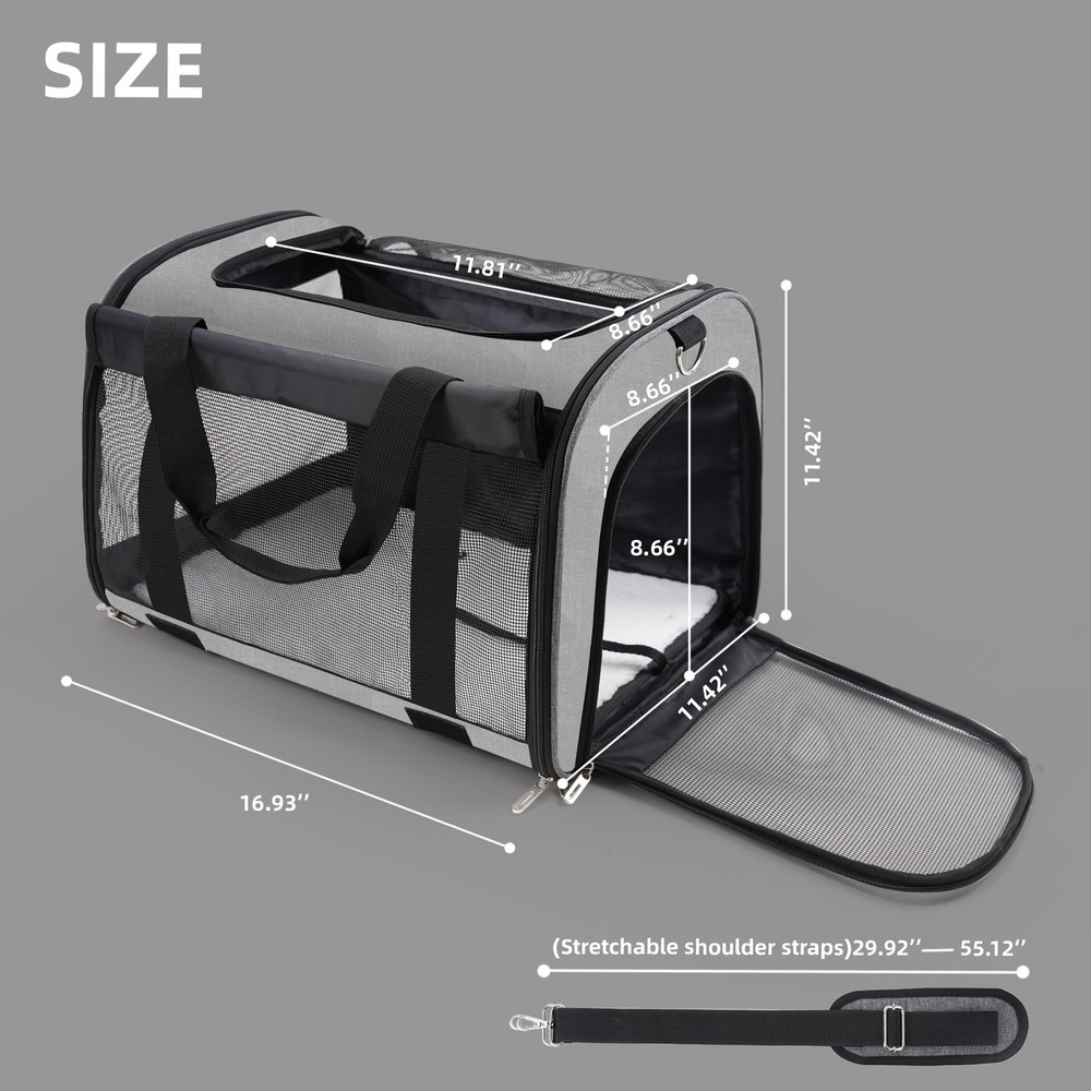 Cat Carrier Backpack - Multifunctional, Firm & Foldable with Roll-Up Shade, B
