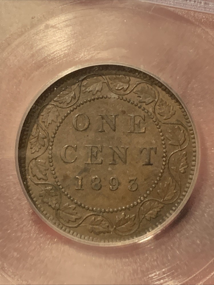 1893 CANADA LARGE CENT ~ ICG AU55 ~