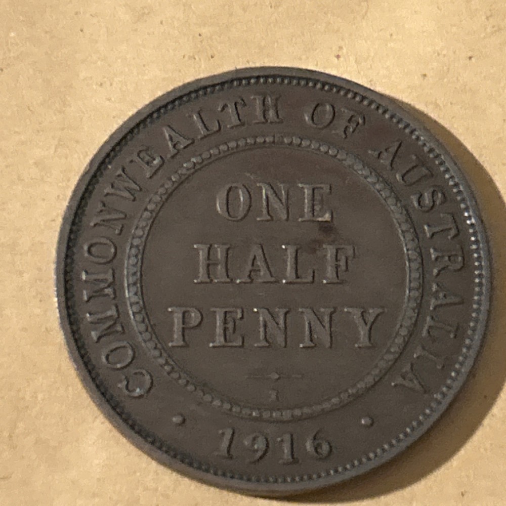 AUSTRALIA. HALF PENNY 1916 lovely example