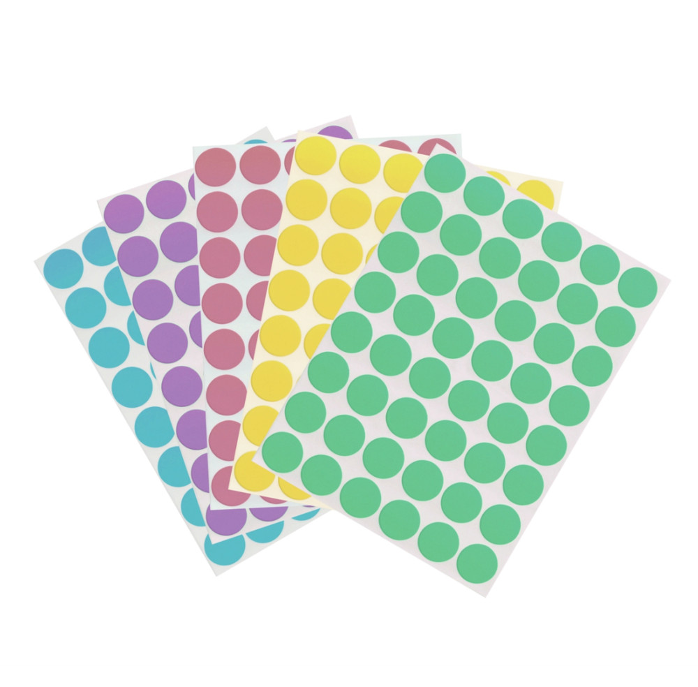 Round Stickers 3/4" (17mm) Multi Color Coded Dot Circle Labels 720-Pack13 Sheets