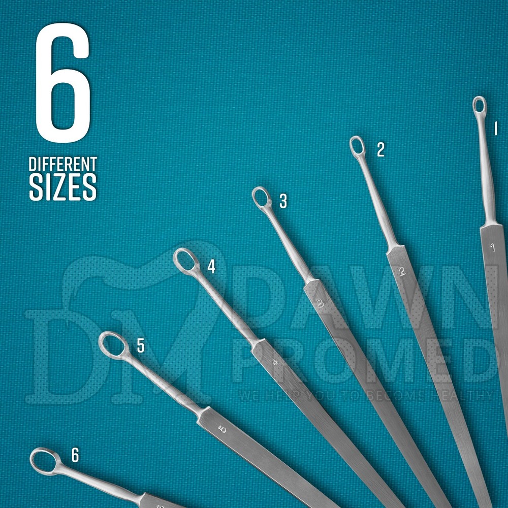 Fox Dermal Curettes Dermatology 1mm - 6mm ENT Instruments German Grade