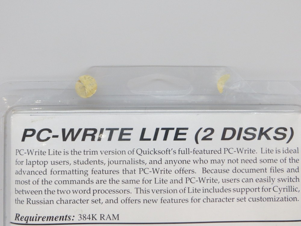 PC-Write Lite 5.25" Floppy Disk IBM vintage computer program disc