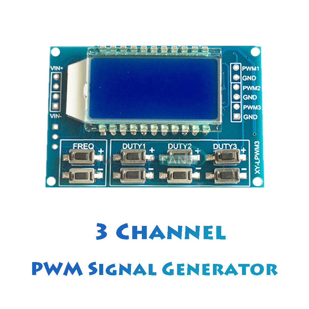 Signal Generator 3 Channel PWM Pulse Wave Frequency Duty Cycle Adjustable