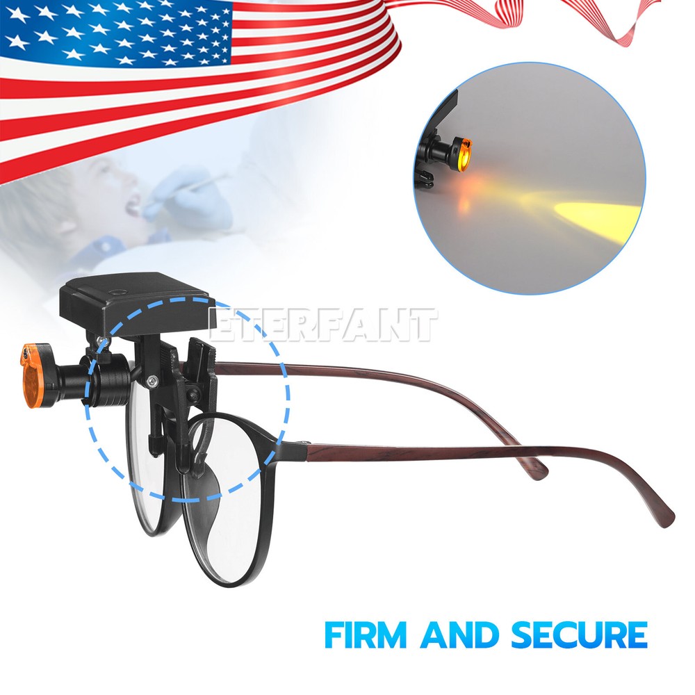 ETERFANT 5W Wireless Dental LED Headlight with Filter Binocular Loupe Adjustable
