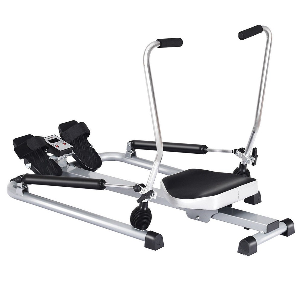 Exercise Rowing Machine Rower w/Adjustable Double Hydraulic Resistance Home Gym