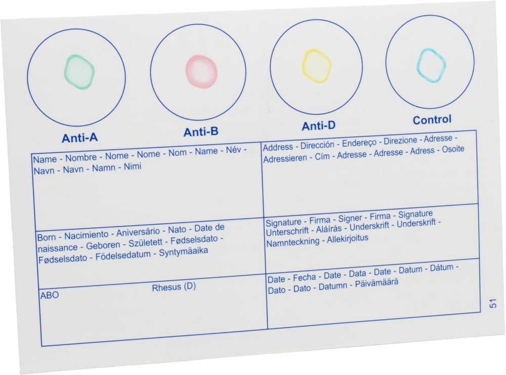 Blood Type Test Complete Kit Results in Minutes