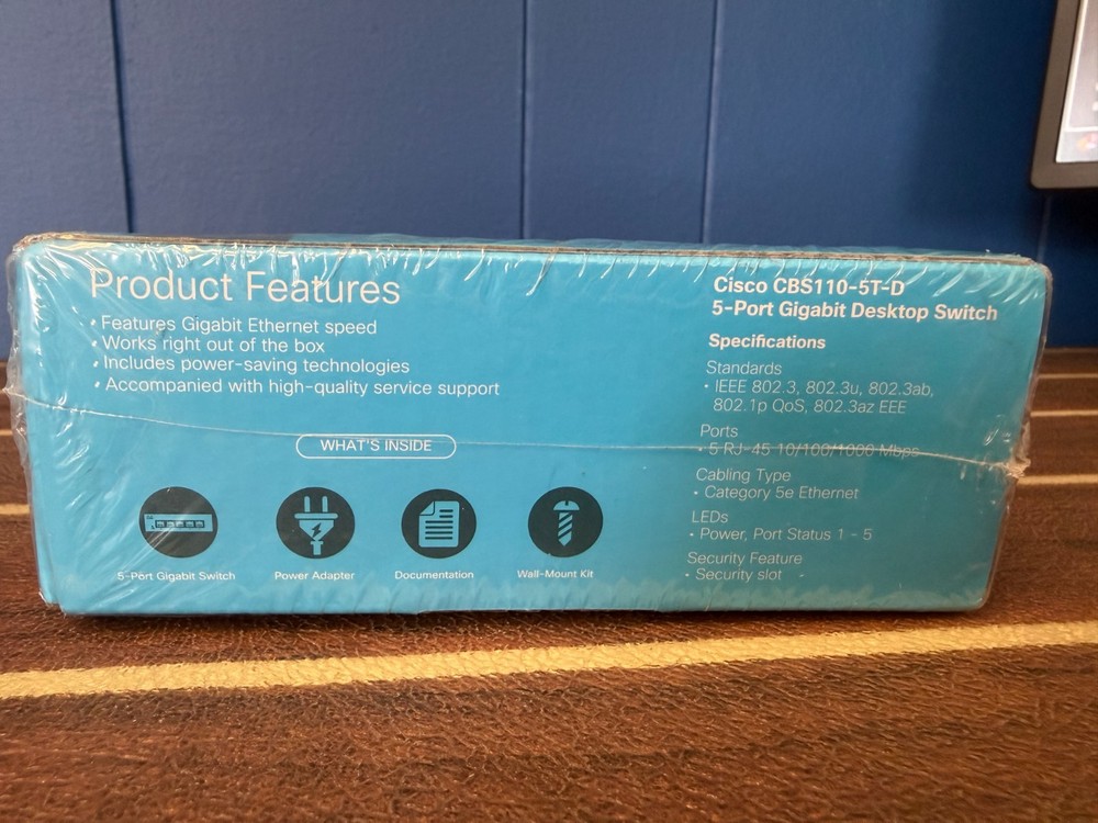 Cisco CBS110-5T-D 5-Port Gigabit Desktop Switch Unmanaged Network Switch