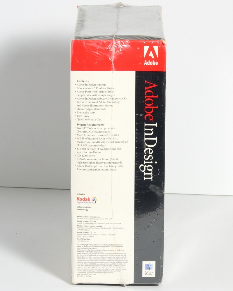 Adobe InDesign 1.0 for Mac New in Box Unopened Vintage Install CDs
