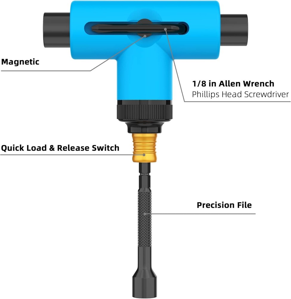 Skate Tool Multi Function T Tool Allen Key Phillips Screwdriver
