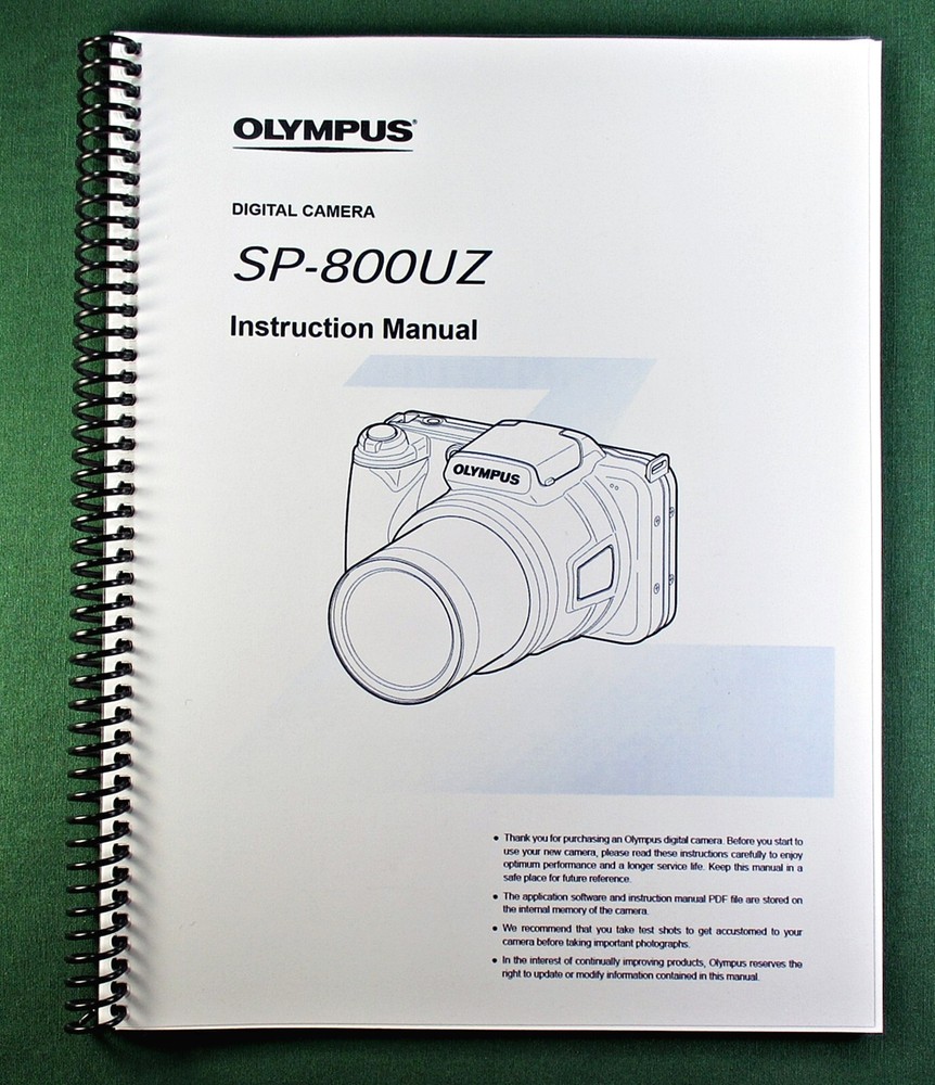 Olympus SP-800UZ Instruction Manual: 73 Pages & Protective Covers!
