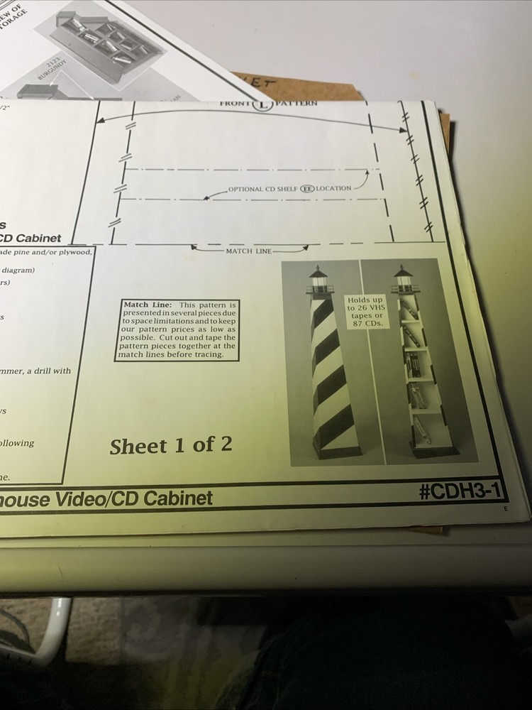 Vtg. 2 Video/CD Cabinet Patterns From Winfield (#40)