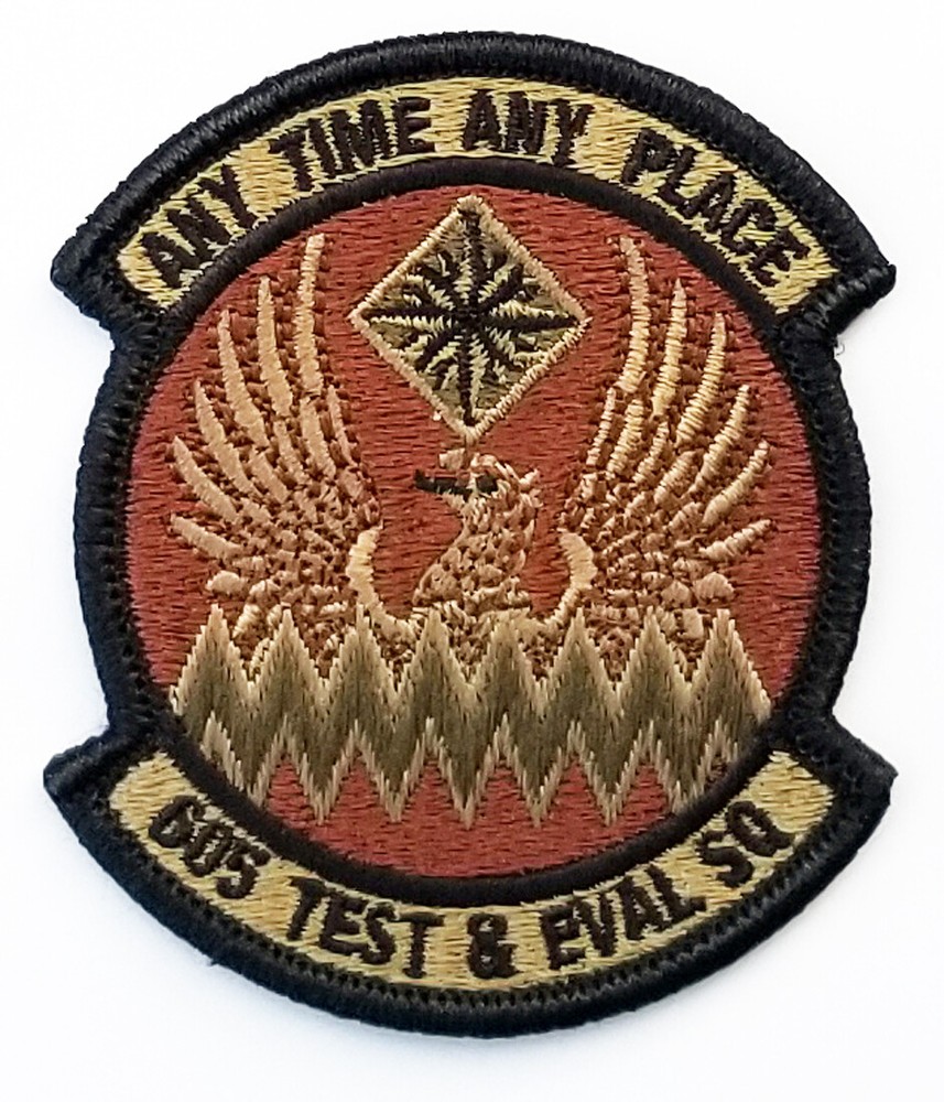 US Air Force 605th Test & Evaluation Squadron Subdued Hook Back Patch