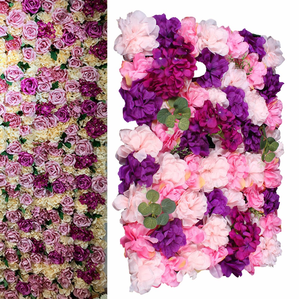 6*Artificial Flower Wall Panel Indoor Outdoor Flower Wall Panel For WeddingDecor