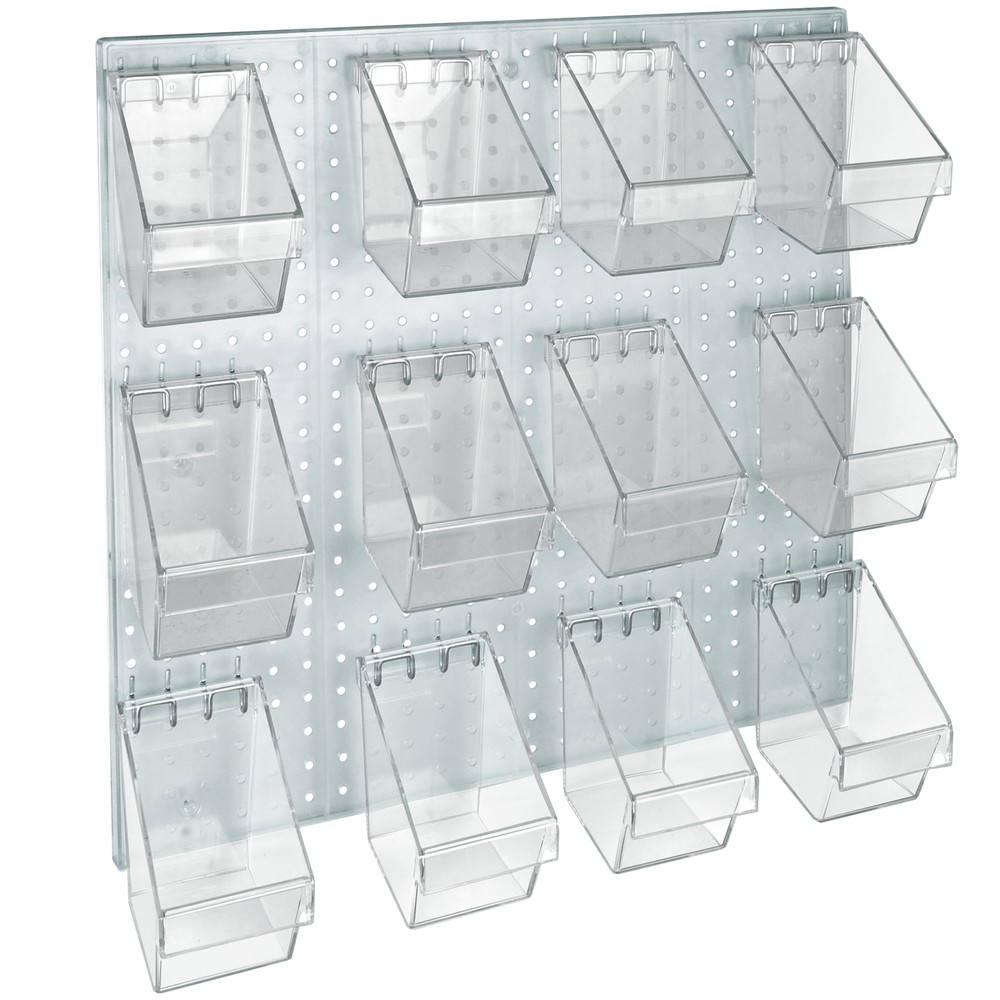 Azar Displays 12 Mini Bucket Peg Wall Accessory Organizer Kit Pegboard...