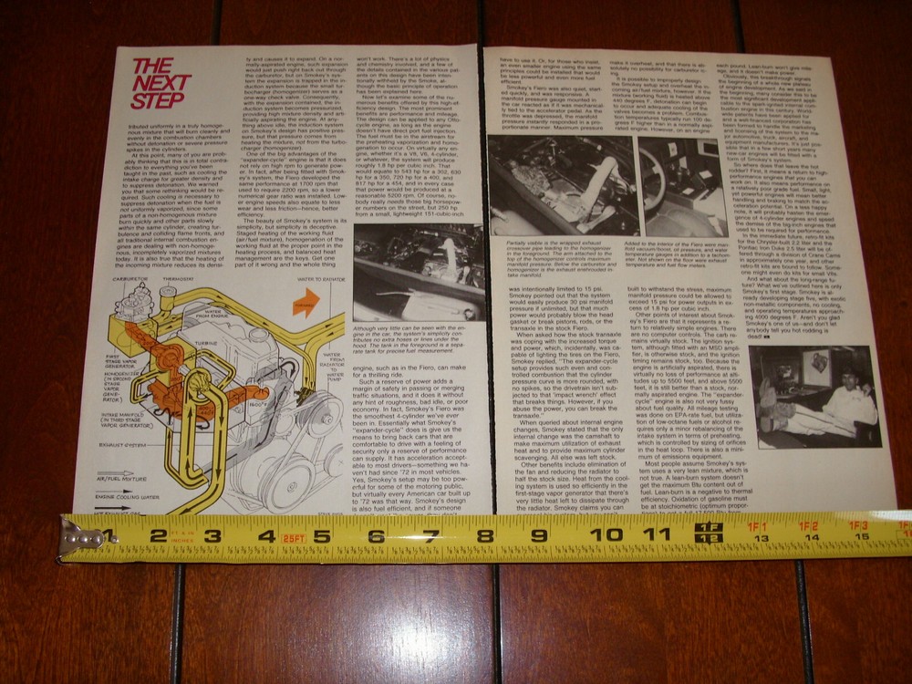 SMOKEY YUNICK HOT AIR ENGINE ORIGINAL 1984 ARTICLE