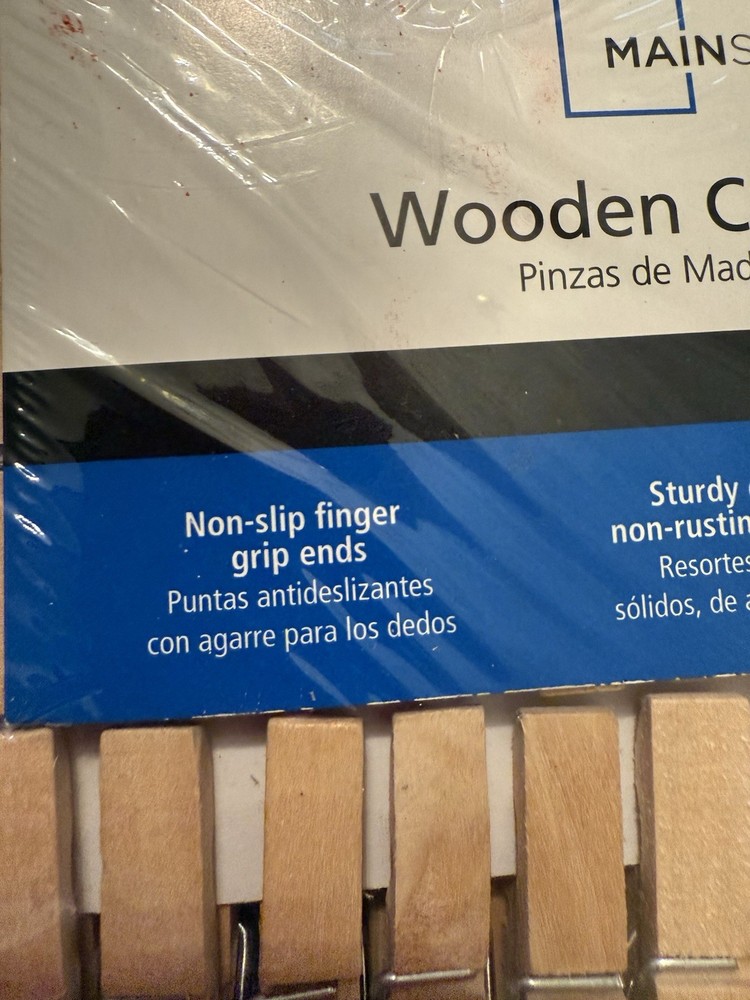 MAINSTAYS Wooden clothespin 100 Pack Extra Large