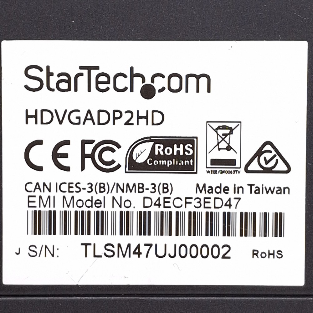 StarTech HDVGADP2HD Multi-Input To HDMI Automatic Switch & Converter, 12VDC