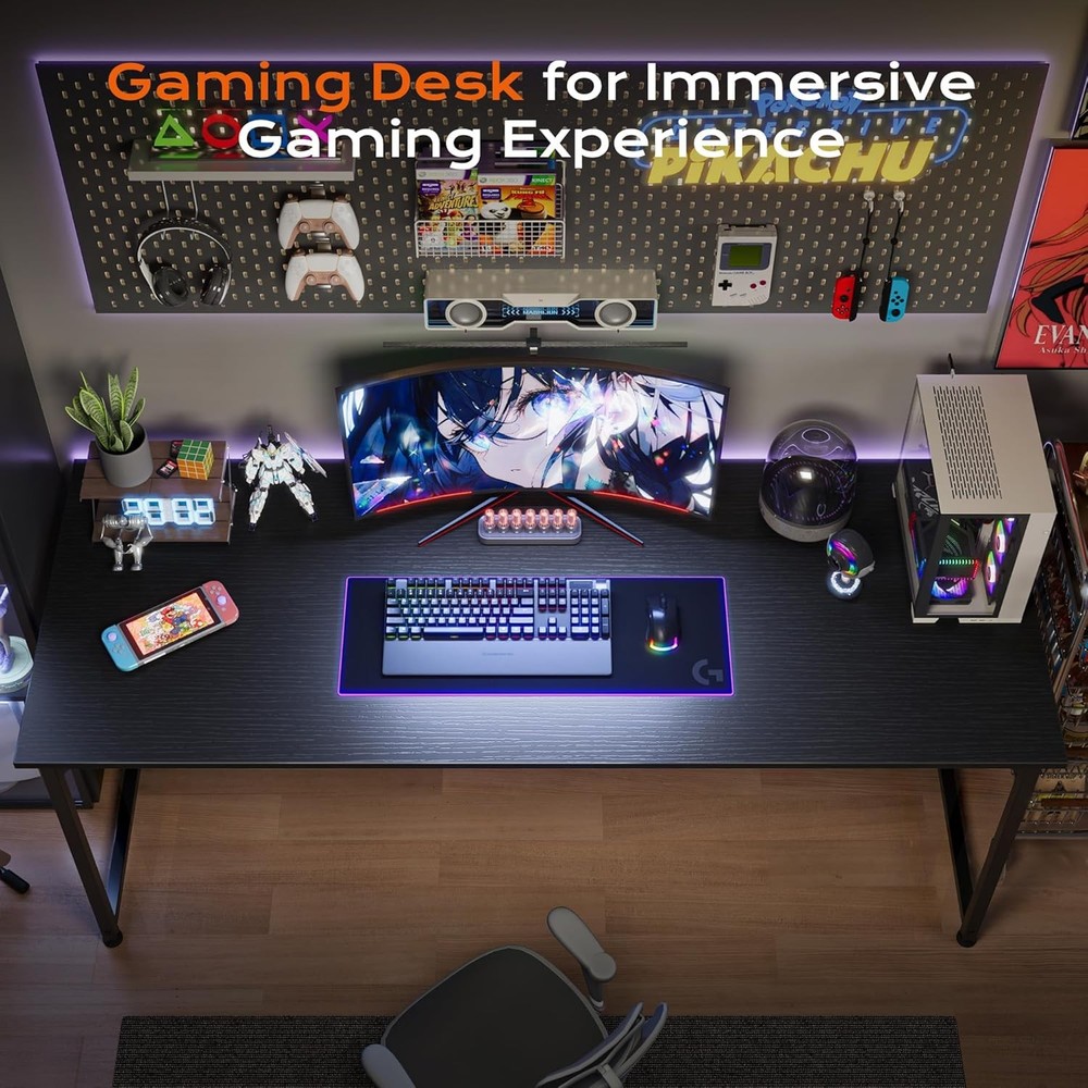 55" X 24" Computer Desk W/ Deeper Desktop Gaming Office Writing Work Desk