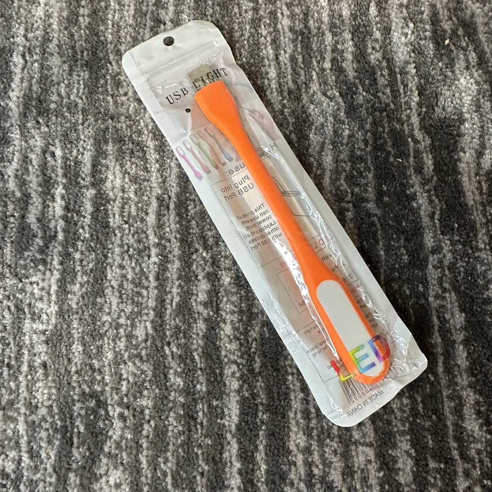 Flexible USB LED Light Lamp Orange Computer Study Reading Notebook Laptop PC New