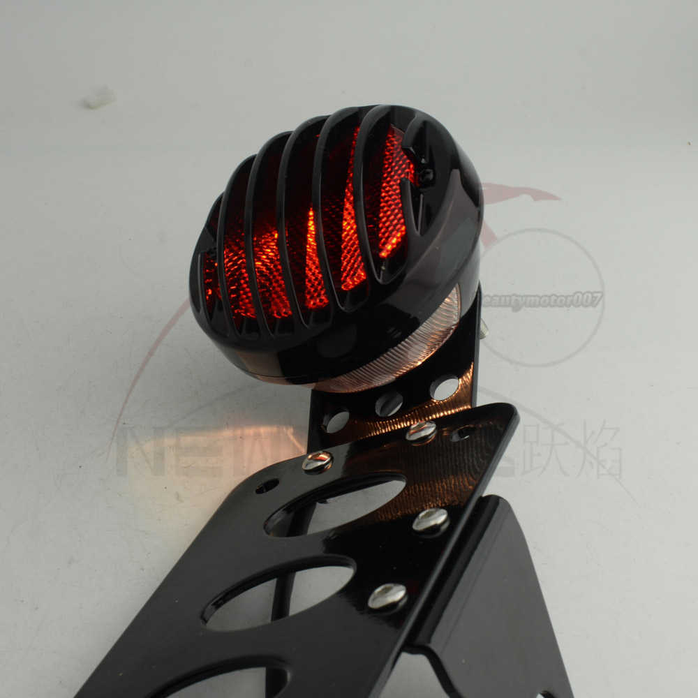 Black Side Mount Tag License Plate Holder Bracket Tail Light For Harley Softail