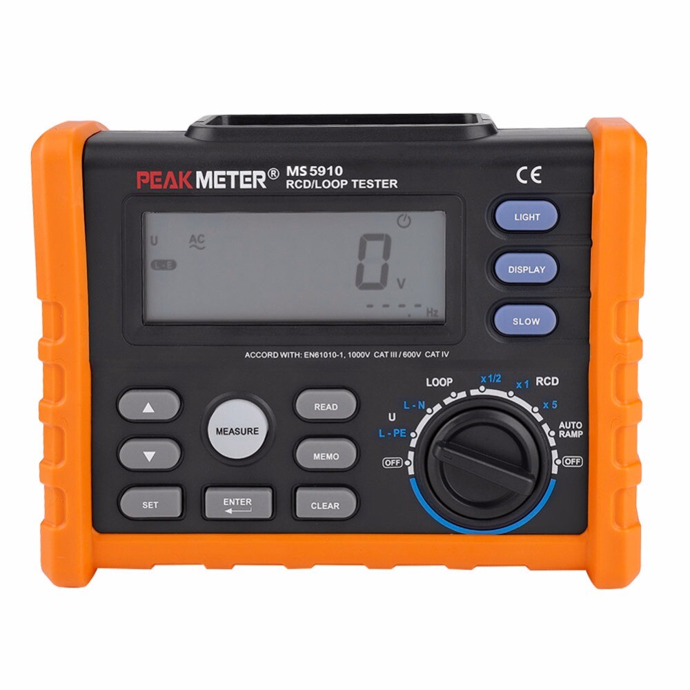PEAKMETER Digital resistance meter RCD loop resistance tester Multimeter GFCI Lo