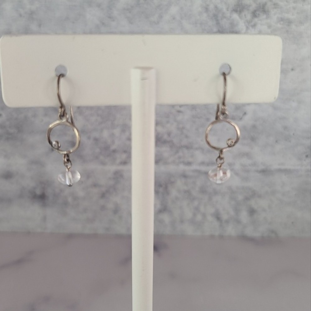 925 Glass Dangling Earrings