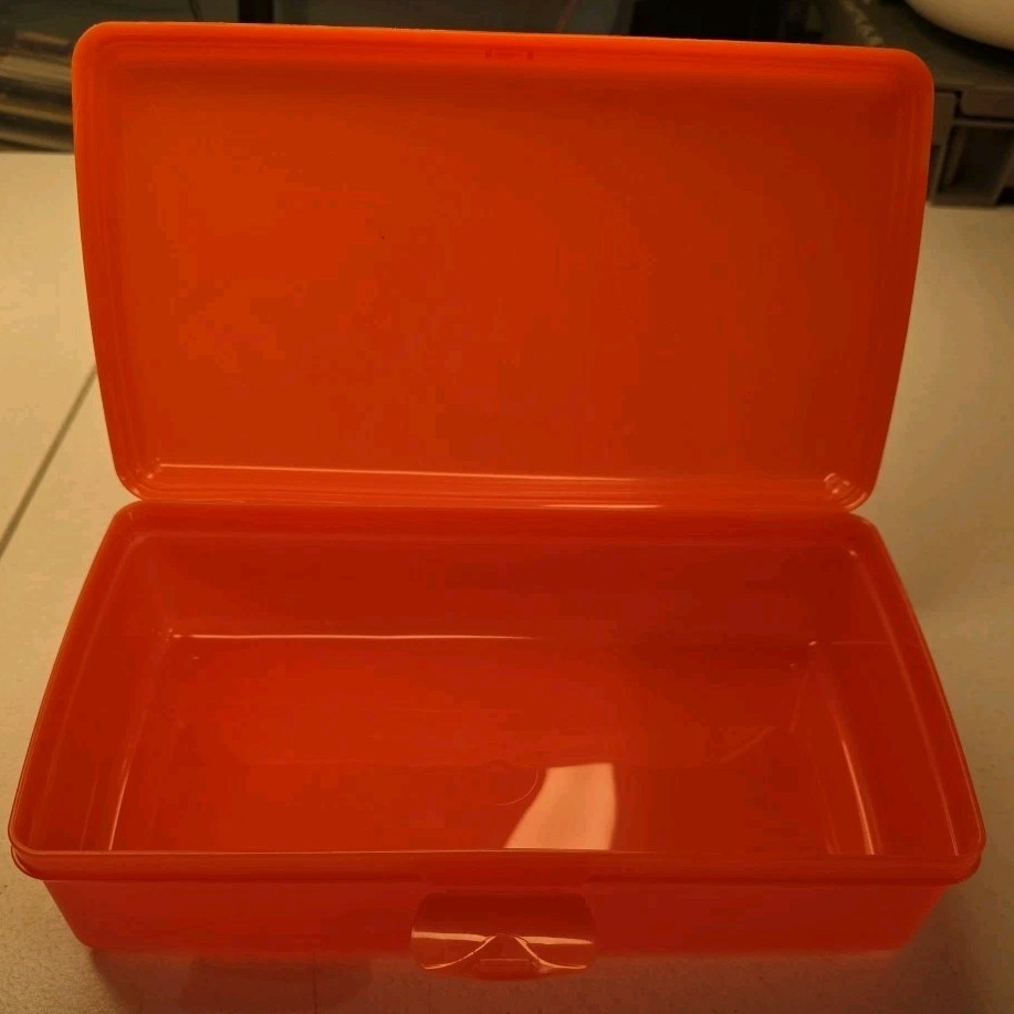 Tupperware Pencil Case Container 4769A-1, Orange 1.2L