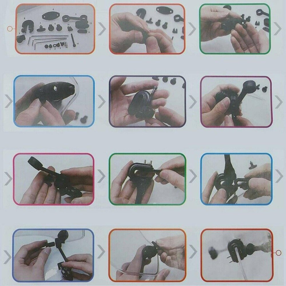 Resin Acrylic + PC Plastic Motorcycle Windshield Adjustable Wind Deflector Clear