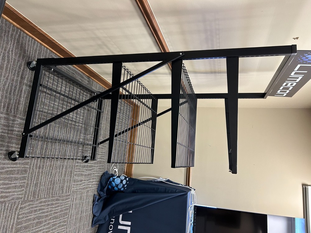 RETAIL ROLLING DISPLAY SHELVES WITH HEADER GRAPHIC FRAME