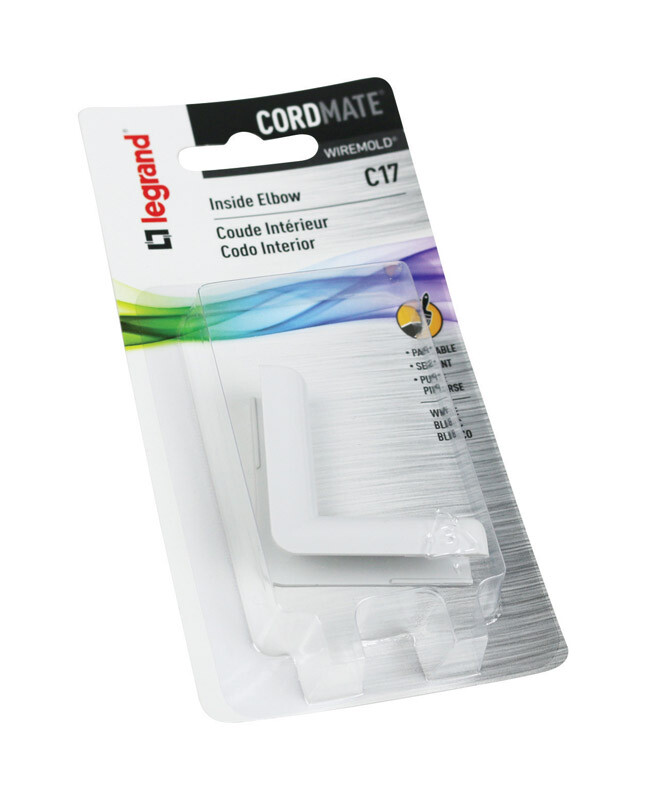 Wiremold C17 Wireway Inside Elbow, Non-Metallic, PVC, White