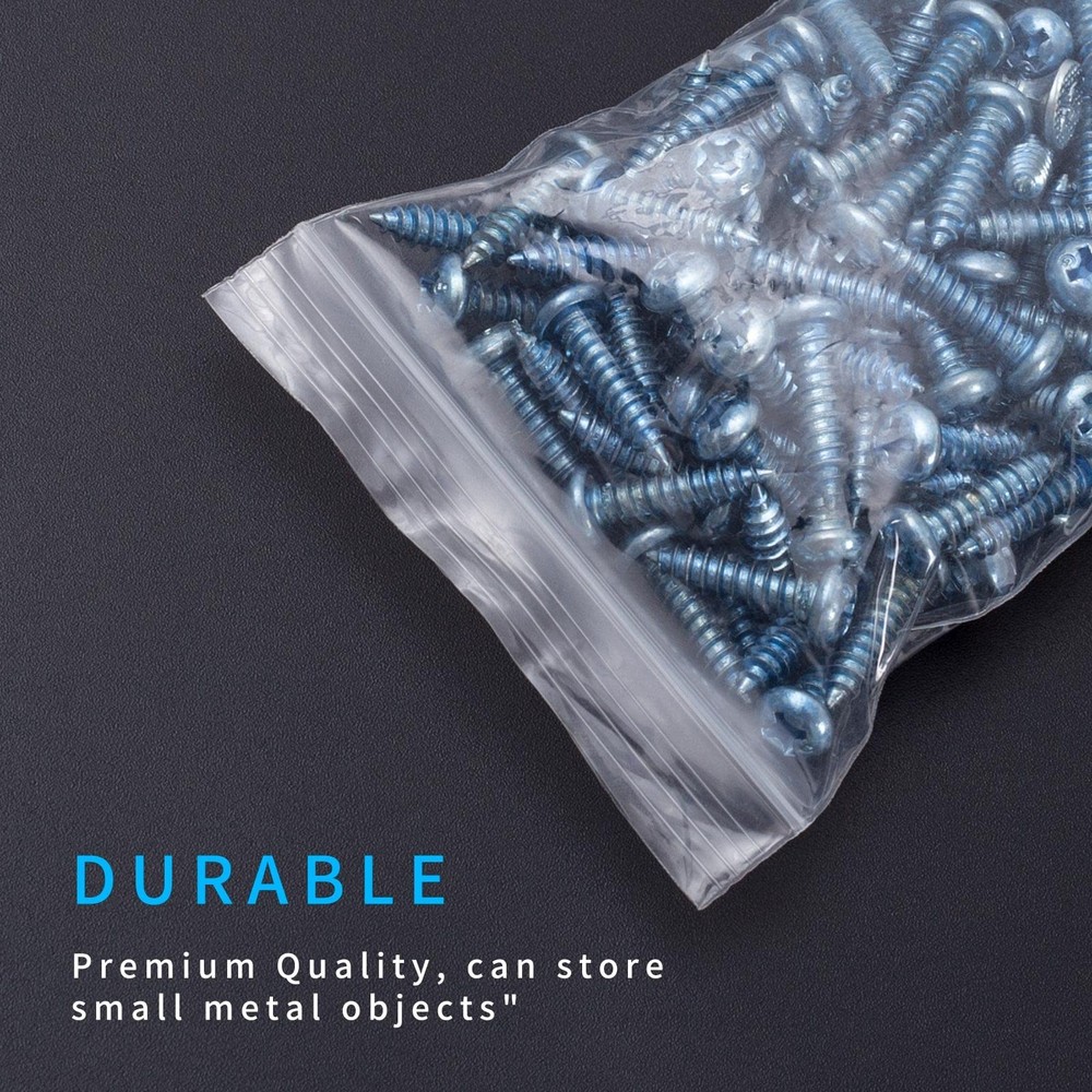 Small Plastic Bags, 400 PCS Mini Baggies, 4 Assorted Small, Transparent
