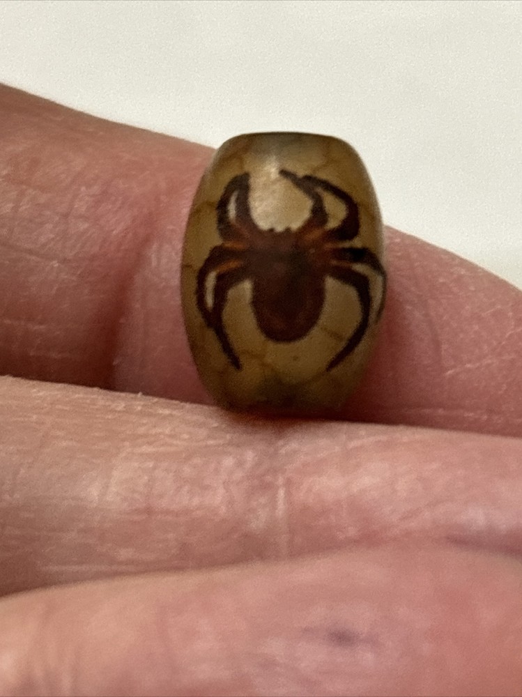 One (1) Each Small Tibetan Agate "Spider" Dzi Bead