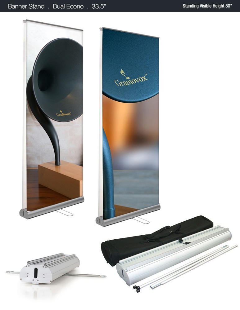 Banner Stand - 33 inch Wide DOUBLE-SIDED with PRINT