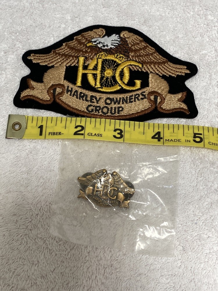 HARLEY OWNERS GROUP PATCH AND PIN HOG EAGLE