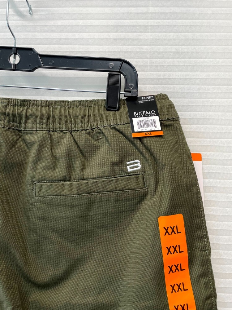 Buffalo David Bitton Men's Henry Drawstring Pull-On Short Olive Green Size XXL