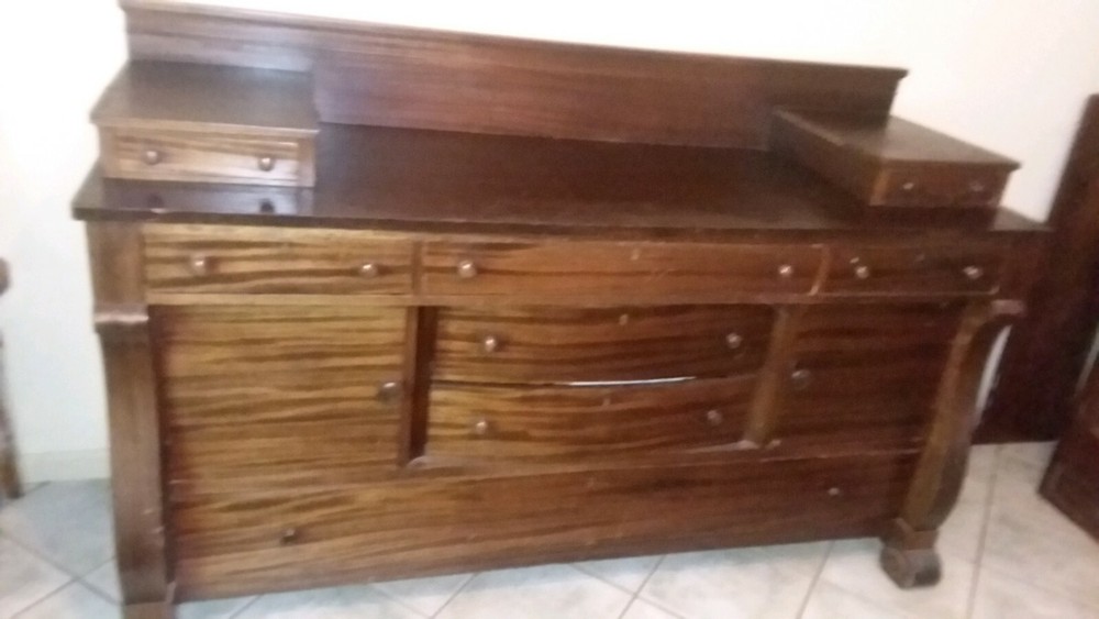 Large Antique Solid Mahogany Buffet