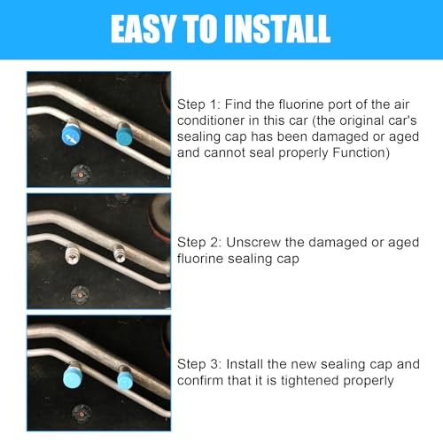 Blue Replacement Car A/C Valve Core Caps, Leakproof R134a Air Conditioning 2PCS