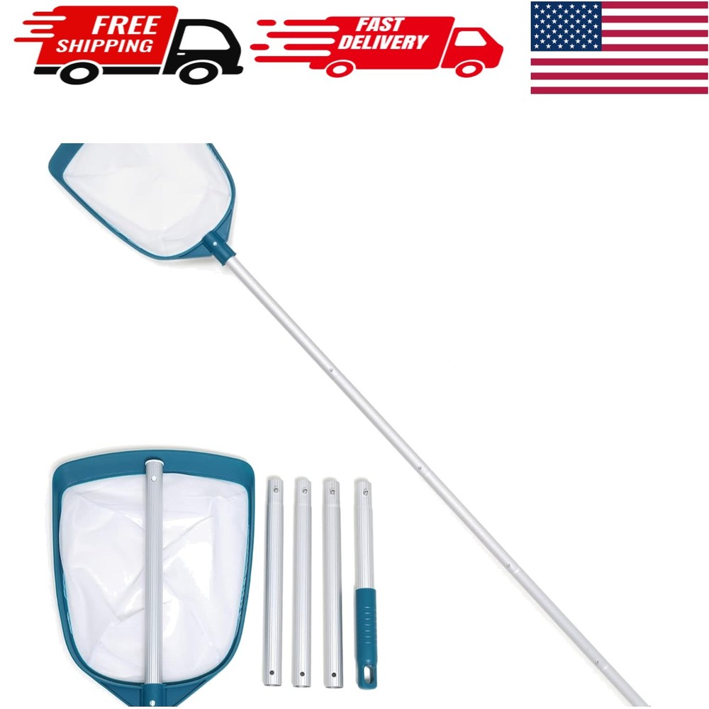 Multipurpose Pool Leaf Skimmer with Adjustable Length - Compact & Efficient