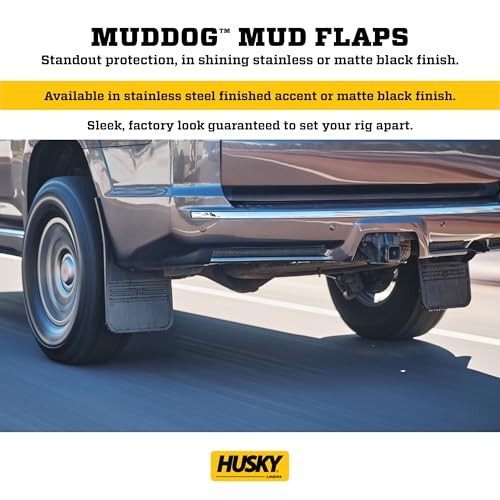 Universal Muddog Mud Flaps | Rubber Front Mud Flaps - 12" w/Weight - Black |