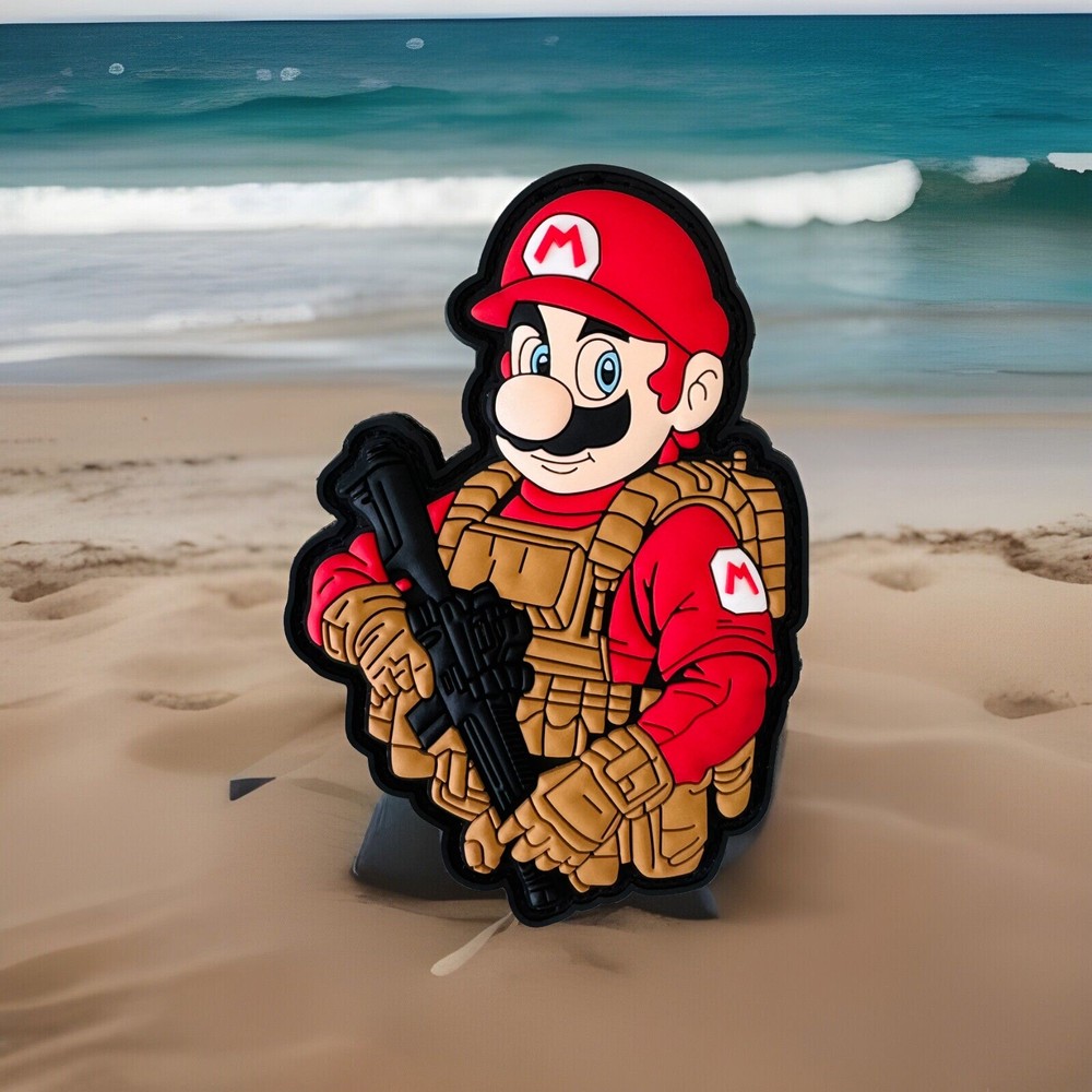 Tactical Mario PVC Hook/Loop Moral Patch