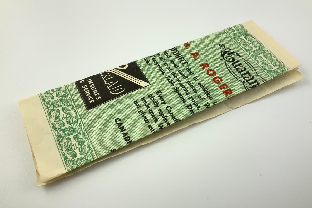 Canadian WM A Rogers Sectional Guarantee Document Silverware AA164