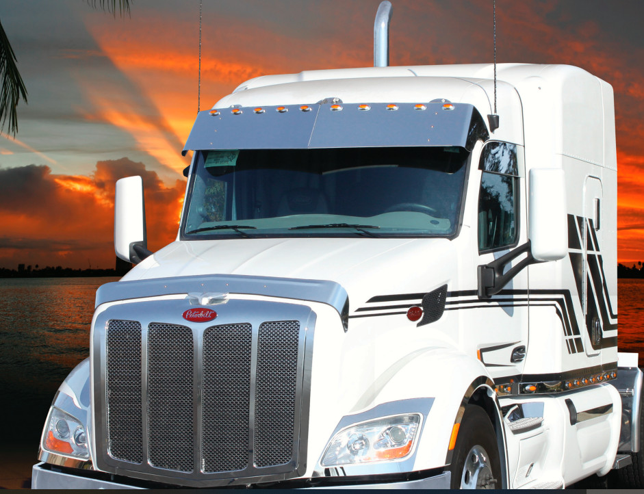 Valley Chrome 14" Drop Visor for 2013 PB 579 Raised Roof