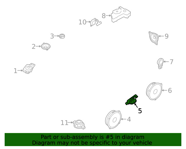 Genuine Audi Windshield Pillar Speaker 4K8-035-710