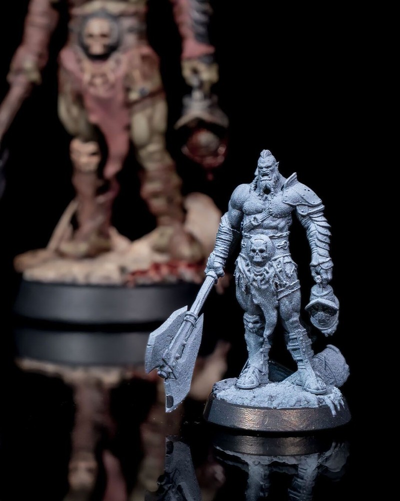 DnD Orc Gladiator Fighter Miniature 32mm Scale (unpainted)
