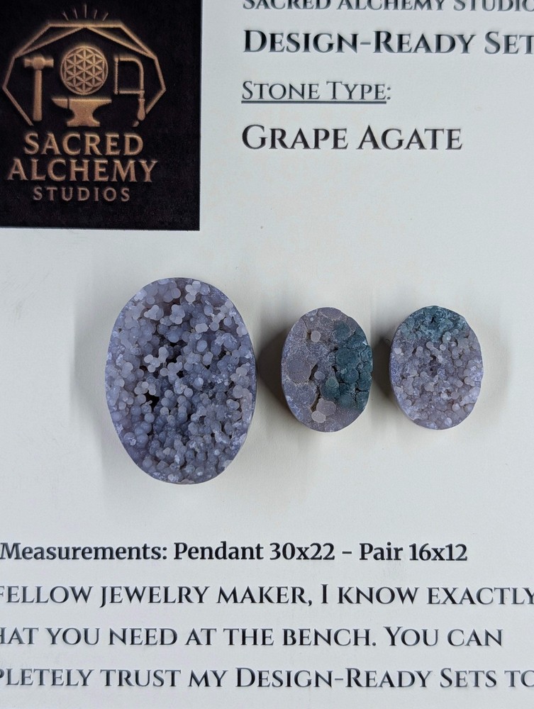 Oval Shape - Grape Agate - Botryoidal - Design-Ready Set