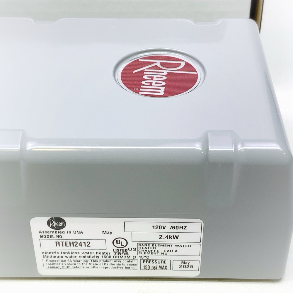 Rheem RTEH2412 2.4kW 120V Non-Thermostatic Tankless Water Heater Commercial NEW