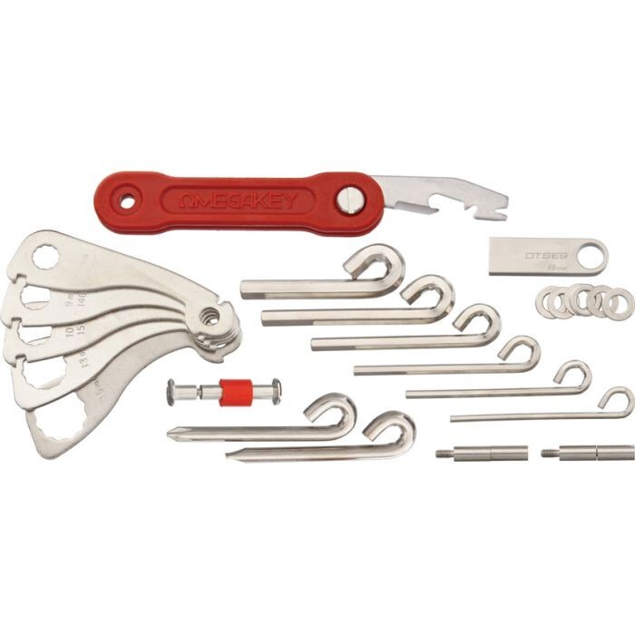 OMEGAKEY On-The-Road Red Customizeable Keychain Multitool 8GB USB