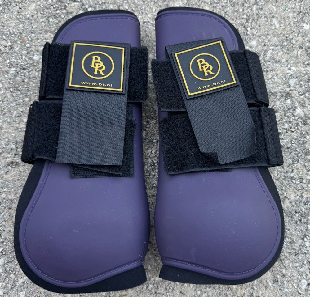 BR Purple Open Front Jump Boots- Horse Size