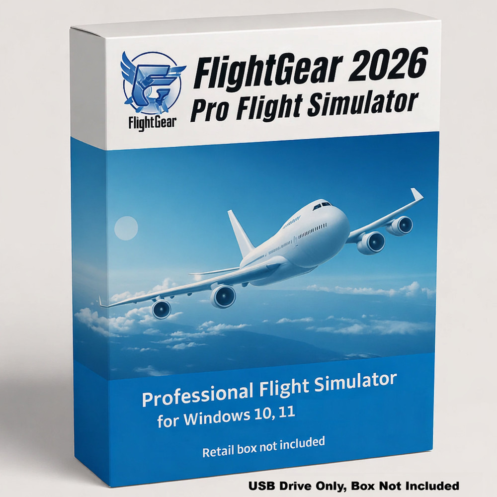 Flight Gear 2026 - Professional Flight Simulator Software For Windows on USB
