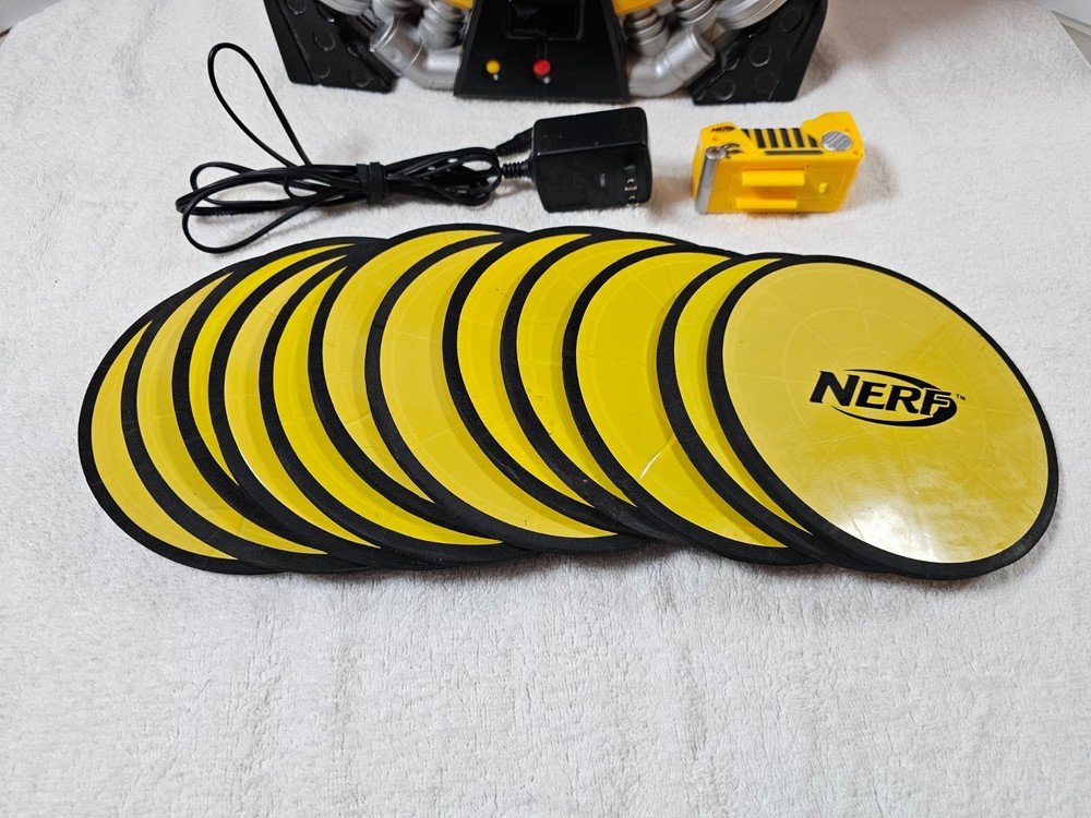 NERF N-Strike Electronic Disc Launcher Target w/ Remote Power & 12 Discs Works!